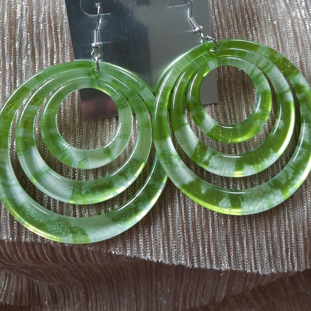 Acrylic Rings Earrings, assorted colors